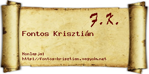 Fontos Krisztián névjegykártya